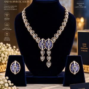 Royal Sapphire Diamond Necklace Set