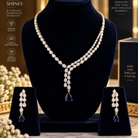 Royal Sapphire Cascade Necklace Set