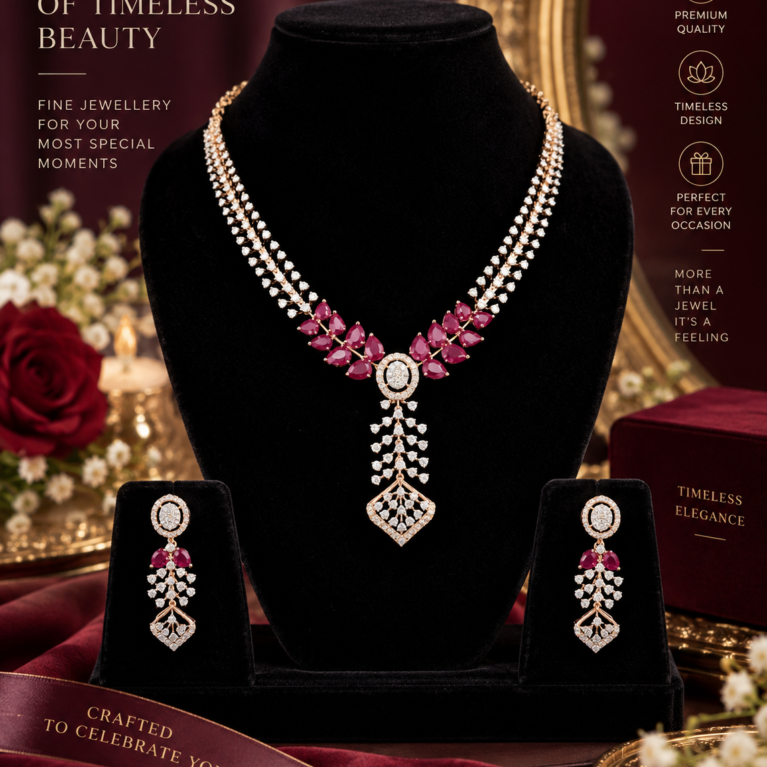 Ruby Diamond Necklace Set
