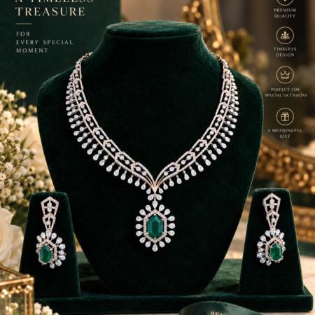 Emerald & Diamond Necklace Set