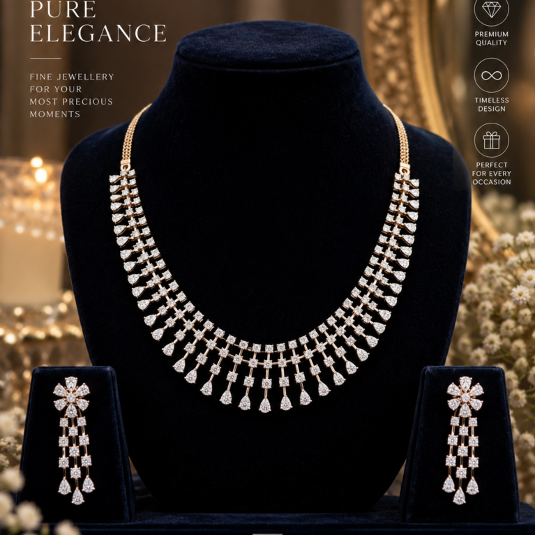 Diamond Statement Necklace Set