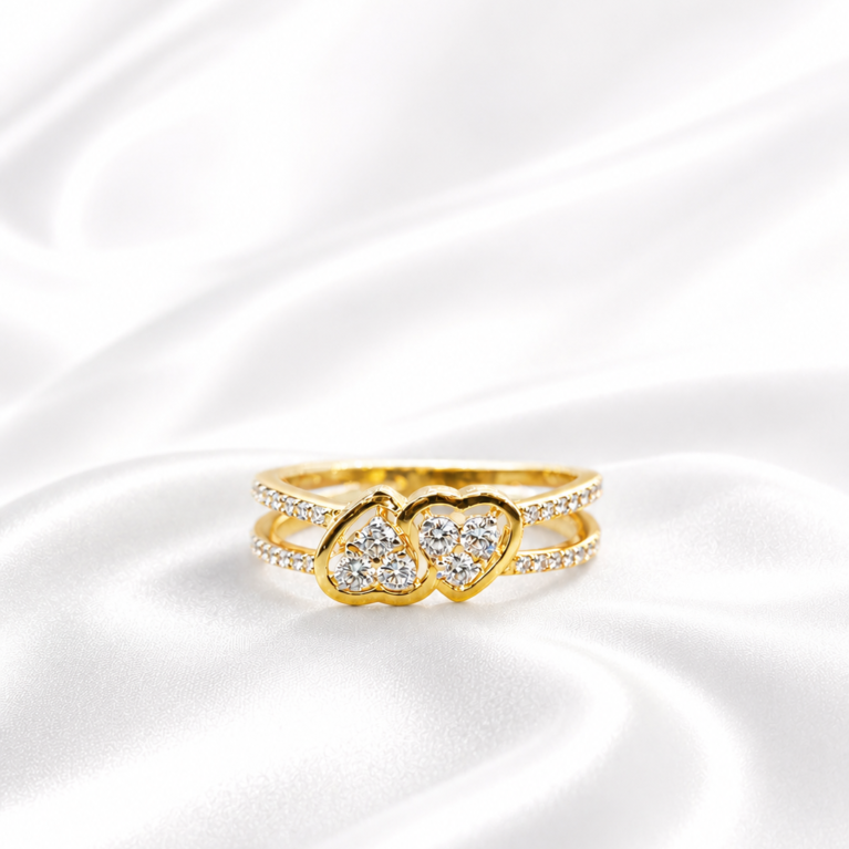 Interlocking Heart Diamond Ring