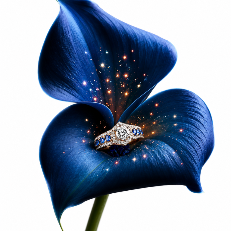 Blue Sapphire  Diamond Ring