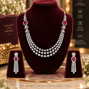 Ruby & Diamond Triple-Strand Necklace Set