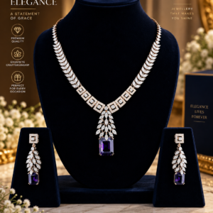 Royal Purple Gemstone Necklace Set