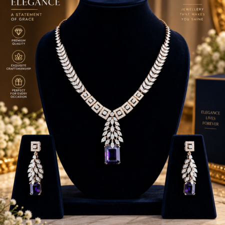 Royal Purple Gemstone Necklace Set